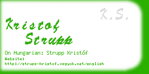kristof strupp business card